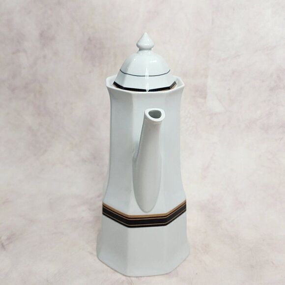 CHRISTOPHER STUART 10"  Black Dress Coffee Teapot Fine China - Picture 4 of 10